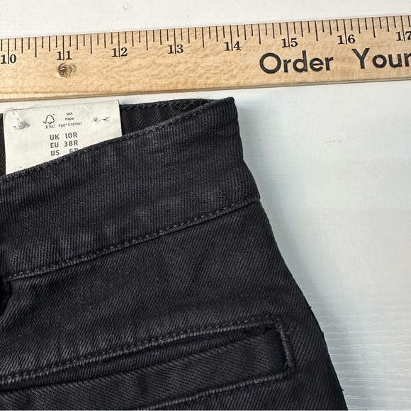 Womens Fat Face Black Fly Flare Jeans US 6 Regular New Bootleg Dark Trousers - Picture 3 of 13